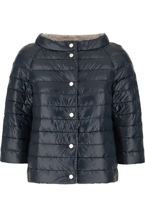 HERNO Jassen, Dames, Blauw, M, Nylon, Stijlvolle Puffer Jas