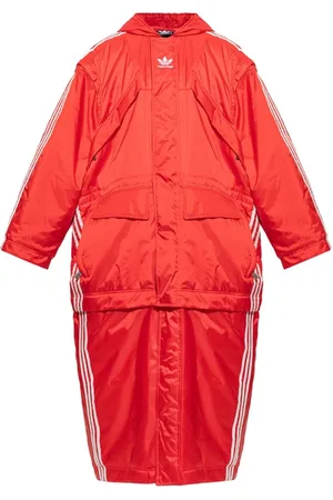 Balenciaga Mantels, Heren, Rood, S, Rode Parka met Capuchon