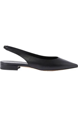 Scarosso Schoenen, Dames, Zwart, 42 EU, Leer, Elegante Zwarte Slingback Ballerina`s