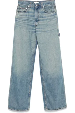 haikure Jeans, Dames, Blauw, W24, Katoen, Poederblauwe Wijde Jeans