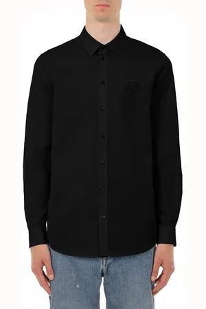 Moschino Overhemden, Heren, Zwart, S, Katoen, Zwarte Katoenen Regular Fit Overhemd