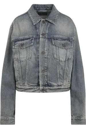 Balenciaga Jassen, Dames, Blauw, M, Katoen, Blauw Rust Katoenen Small Fit Jas