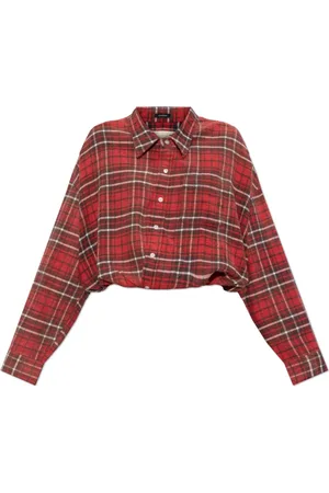 R13 Blouses & Shirts, Dames, Rood, L, Katoen, Shirt met Ruitpatroon
