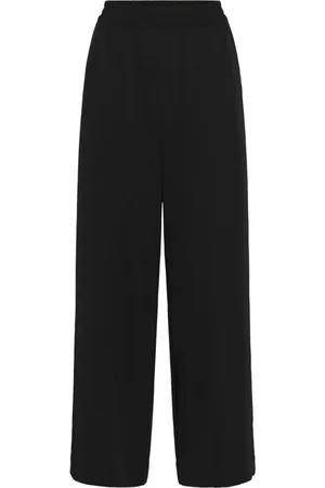 Gestuz Broeken, Dames, Zwart, M, Wijde Pijp Zwarte Broek