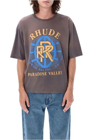 Rhude Tops, Heren, Grijs, M, Katoen, Paradise Valley T-Shirt