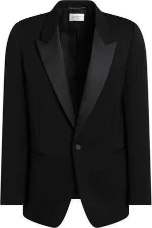 Saint Laurent Jassen, Heren, Zwart, M, Single-Breasted Jas