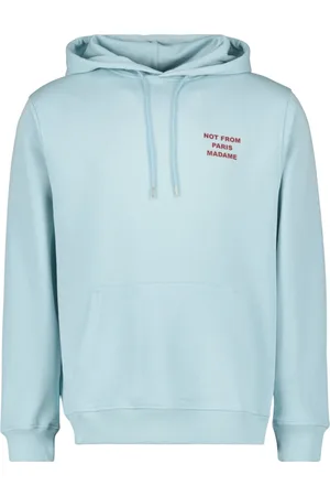 Drôle de Monsieur Sweatshirts & Hoodies, Heren, Blauw, S, Katoen, Lichtblauwe hoodie met slogan
