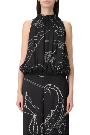 LIVIANA CONTI Tops, Dames, Zwart, S, Stijlvolle Top met Unieke Stijl