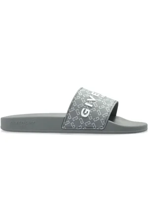 Givenchy Schoenen, Heren, Grijs, 41 EU, Monogram 72 Rubber Flat Slider