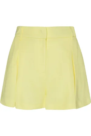 Twin-Set Korte broeken, Dames, Geel, L, Linnen, Gele Linnen Shorts Hoge Taille