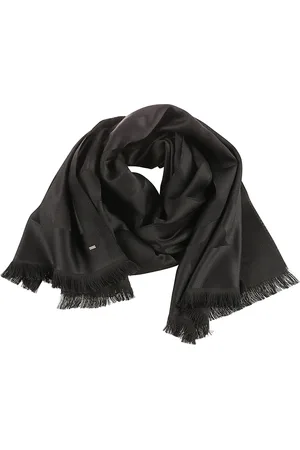 Saint Laurent Accessoires, Dames, Zwart, ONE Size, Wol, Echarpe YSL Random B Sjaal