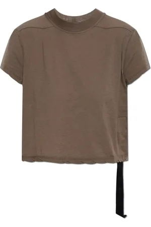 Rick Owens Tops, Dames, Bruin, XS, Katoen, Kort T-shirt
