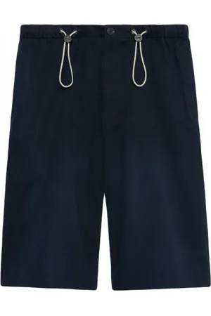 Gucci Korte broeken, Heren, Blauw, S, Katoen, Shorts van keperstof met geborduurd logo