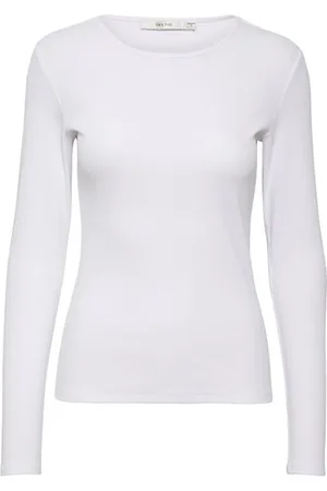 Gestuz Tops, Dames, Wit, S, Katoen, Drewgz LS Tee Noos Top