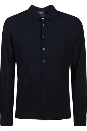 HERNO Overhemden, Heren, Blauw, 3Xl, Katoen, Blauw Crêpe Overhemd met Knoopsluiting
