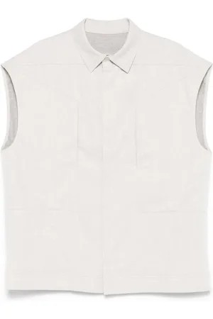 Rick Owens Jassen, Heren, , M, Katoen, Mouwloze Jas met Zakken