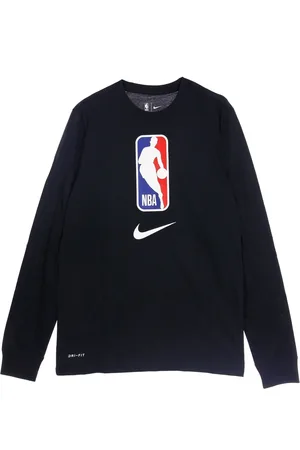 Nike Tops, Heren, Zwart, XL, Katoen, NBA Team Longsleeve T-shirt