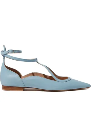 Scarosso Schoenen, Dames, Blauw, 36 EU, Leer, Gae Pointed Toe Leren Ballerina`s