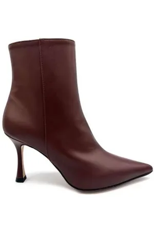 ROBERTO FESTA Schoenen, Dames, Bruin, 37 EU, Leer, Chocoladekleurige leren enkellaars met interne rits