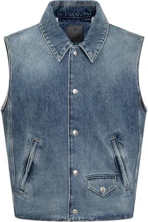 Givenchy Jassen, Heren, Blauw, L, Denim, Denim Vest