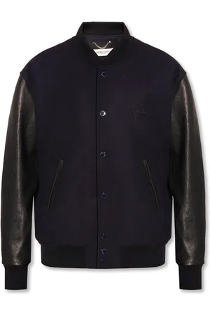 Golden Goose Jassen, Heren, Veelkleurig, M, Wol, Aleandro Bomberjack met leren mouwen