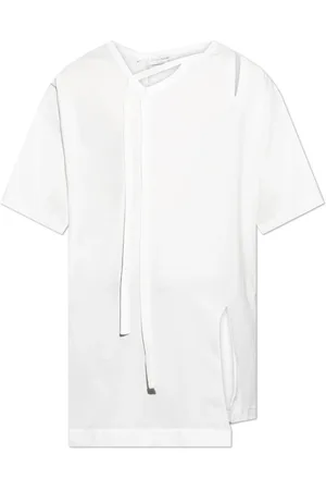 Y-3 Tops, Heren, Wit, L, Katoen, T-shirt met split
