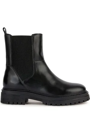 Geox Schoenen, Dames, Zwart, 36 EU, Leer, Zwarte Iridea Booties van
