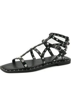 Bibi Lou Schoenen, Dames, Zwart, 38 EU, Leer, Platte sandalen
