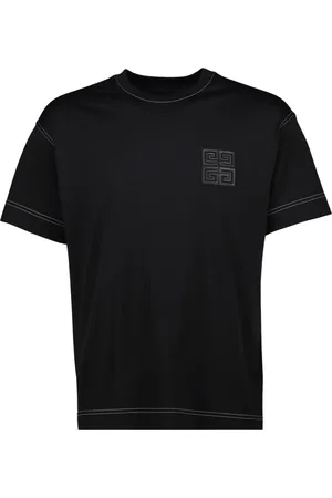 Givenchy Tops, Heren, Zwart, L, Katoen, Zwart 4G Katoenen T-shirt