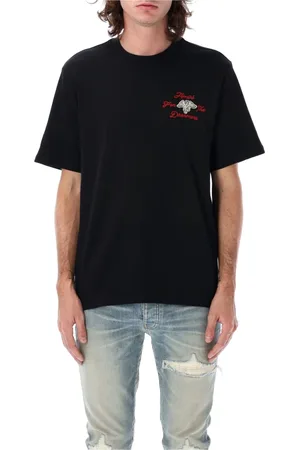 AMIRI Tops, Heren, Zwart, L, Katoen, Dreamers Geborduurde T-shirt