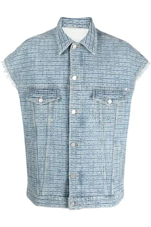 Givenchy Jassen, Heren, Blauw, S, Denim, Clear 4G Denim Gilet