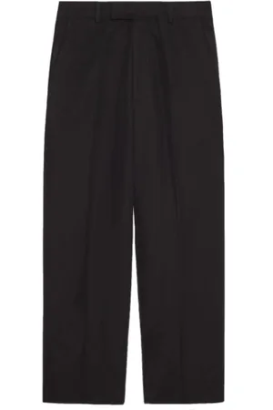 Gucci Broeken, Heren, Zwart, L, Katoen, Cropped Poplin Chinos Broek