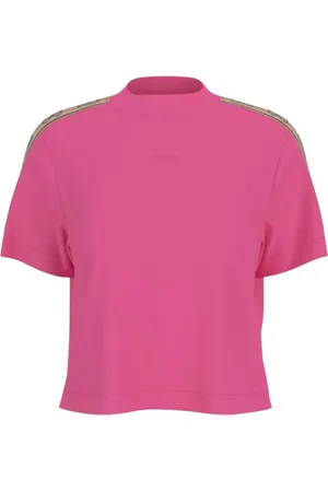 Guess Tops, Dames, Roze, S, Katoen, Logo T-Shirt