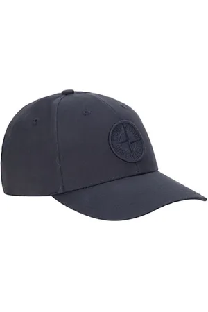 Stone Island Accessoires, unisex, Blauw, ONE Size, Katoen, Blauwe Katoenen 6-Panel Pet