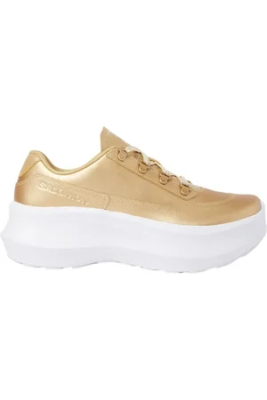 Salomon Schoenen, Heren, Geel, 43 EU, Leer, Metallic Leather Platform Sneakers