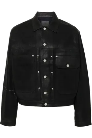 Givenchy Jassen, Heren, Zwart, M, Denim, Pleated Denim Jacket