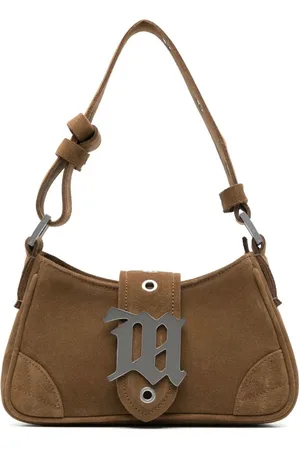 MISBHV Tassen, Dames, Bruin, ONE Size, Suède, Bruin Suède Leren Kleine Tote Tas