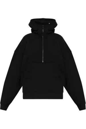 Saint Laurent Sweatshirts & Hoodies, Dames, Zwart, S, Katoen, Hoodie met halve rits