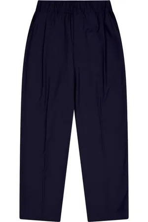 LANEUS Broeken, Heren, Blauw, L, Blauwe elastische taille broek