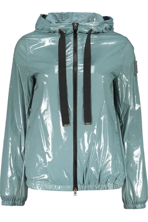 HERNO Jassen, Dames, Blauw, S, Katoen, Hooded Technische Stoffen Jas