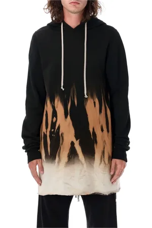 Rick Owens Sweatshirts & Hoodies, Heren, Zwart, M, Katoen, Flames Truien Pullover Hoodie