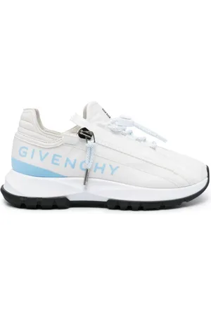 Givenchy Schoenen, Dames, Wit, 37 EU, Leer, Zip Detailed Lace-Up Sneakers