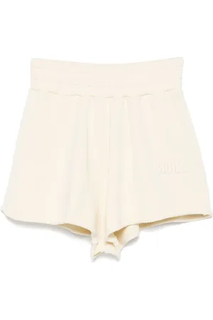 Autry Korte broeken, Dames, Wit, M, Katoen, Witte Katoenen Shorts met Elastische Tailleband