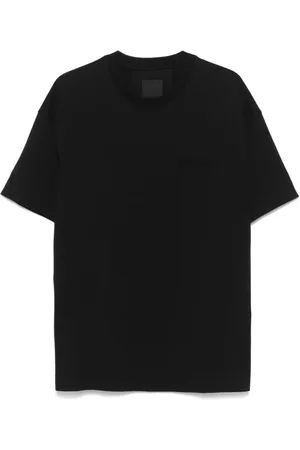Givenchy Tops, Heren, Zwart, 2Xl, Katoen, Zwart T-shirt met Logo in Reliëf