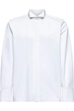 Saint Laurent Overhemden, Heren, Wit, M, Katoen, Wing Collar Katoenen Overhemd