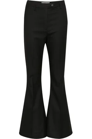 Gestuz Broeken, Dames, Zwart, 2Xl, Zwarte Flared Hoge Taille Broek