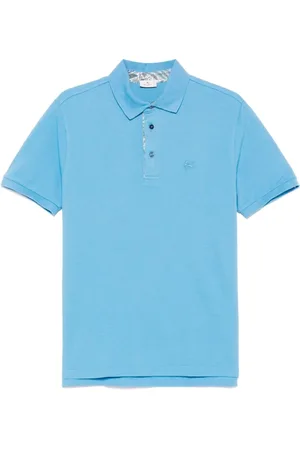 Etro Tops, Heren, Blauw, 3Xl, Blauwe Splash Polo Shirt Korte Mouw