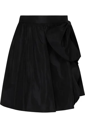 Twin-Set Rokken, Dames, Zwart, S, Polyester, Zwarte Strikrok met Asymmetrische Strik