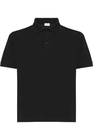 Saint Laurent Tops, Heren, Zwart, XL, Katoen, Zwart poloshirt met Cassandre-logo