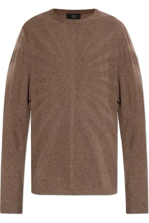 Rick Owens Truien, unisex, Bruin, L, Wol, Jumbo Top met Ronde Hals